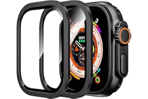 WSKEN for Apple Watch Ultra 3/2/Ultra Screen Protector 49mm,9H Tempered Glass + Titanium Alloy Frame, [Keep Original] [Touch Sensitive] Lightweight Protective Glass Film for iwatch Ultra 2 Pack