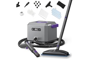 GROBELL Steam Cleaner: Fast 50-Sec Heat-Up Refill Anytime-No Cooling Multi Portable Handheld Steamer Mop for Home Car Upholstery Bed Furniture Bathroom Tile Grout Floor Cleaning Grey