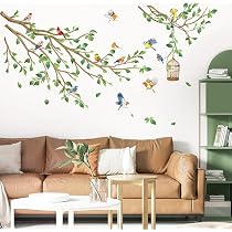 Stickers Muraux Palmier XXL - Autocollants Décoratifs Tropicaux (4 Feuilles 90x30 Cm), Style Boho