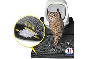 MARKETIFAR Tapis Litiere Chat 65 x 45 cm - Tapis Chat GRAND FORMAT - Tapis de sortie de litiere - Accessoires Chat
