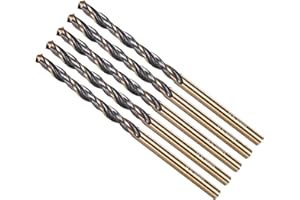 METALLIXITY Drill Bit (3mm) 5Pcs, 4341 High-Speed Steel Straight Shank 118° Black and Gold Finish for Copper Aluminum Wood Plastic Medium Hard Metal