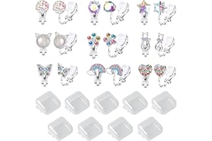 CYUaoao Hypoallergene Clip-Ohrringe für Mädchen - 9 Paar mit Gummi-Stopper - Kinder-Schmuck