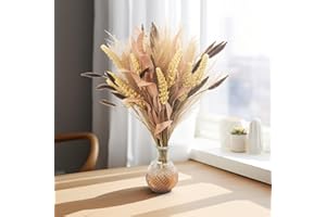 ALLWIN Faux Pampasgras Getrocknet 3 Stück Natürliche Trockenblumen Pampasgras Deko Trockenblumen Strauß Dried Flowers für Boho-Blumen und Tischdekoration zu Hause und Vasen (Rosa)