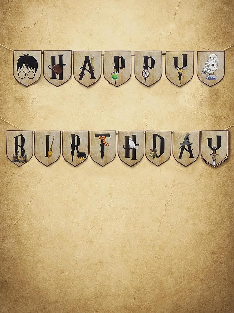 Harry Potter Temalı Happy Birthday Yazı Banner Doğum Günü Parti Süsü