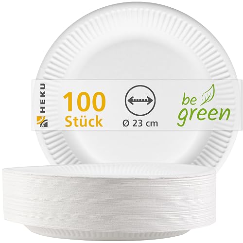 HEKU Einwegteller Pappe Ø 23 cm, 100 Stück