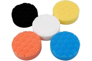 CYBGQP 5 Stück Polierpads 125mm, Polierpad, Polierschwamm 125mm Klett, Polierscheibe 125mm, Polierschwamm, Polieraufsatz Exzenterschleifer, Polierscheiben für Exzenter Poliermaschine Schleifmaschine