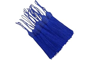HETUYON Silky Bookmark Tassels DIY Craft: 20pcs Small Handmade Pendant for Projects Supply, Sewing, Key, Garlands Trim, Keychains, Bags, Earrings Jewellery Making and Home Furniture Decor (Navy Blue)