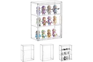 Dasellfa Vitrine en acrylique - Vitrine de collection avec porte - Pour minifigurines, petites figurines, figurines d'action, jouets, voitures miniatures, figurines à collectionner (27 x 13 x 36 cm)