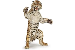 Papo - Figurita de Tigre de pie - Colección Vida Salvaje - Carnívoro con Rayas Negras únicas - 12,00 cm - Pintado a Mano - Juguete Educativo felino - Idea de Regalo para niños Mayores de 3 años