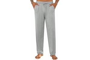 Crewhpo Pantalon Pyjama Homme Coton Bas Pyjama Long Pyjamas Pantalon Décontracté Doux Vêtements de Nuit Doux Pantalon de Détente Maison Confortables S-3XL