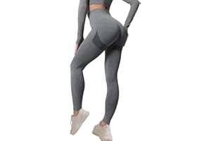 Zhiaek Mallas Deporte Mujer Push Up Leggins Deportivos Mujer Cintura Alta Pantalones Yoga Elástico Opaco Mayas Deportivas Control de Barriga para Yoga Running Fitness Training