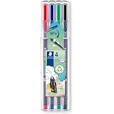 Staedtler 334 Sb4 Triplus &Uuml;&ccedil;gen Fineliner Klasik Renk 0.3 mm 4'l&uuml; Set | İnce &uuml;&ccedil;gen ince kalemler, ergonomik sap &ndash; Notlar &amp; Sa