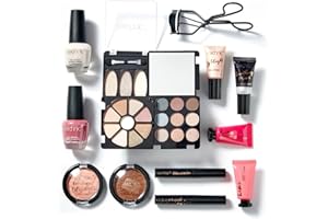 Technic Cosmetic Bag Set - Full Make Up Kit - 14 Mini Essentials for Eyes, Lips, Face & Nails In a Portable Storage Bag - Perfect For Overnight Trips and Holidays - Vegan and Cruelty Free