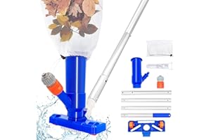 Forhandy 147cm Poolsauger Bodensauger, Pool Sauger Boden Pool Reinigungsset mit Bürste, 4 Abnehmbare Verstärkung Aluminiumstange, Pool Staubsauger Boden, Pool Bodensauger Set, Poolreiniger Bodensauger