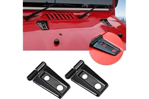 Unifizz Lot de 2 protections de charnière de capot pour Jeep Wrangler JK & Unlimited 2007-2018 Noir