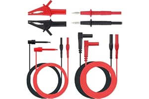 PROSTER Sondes de Test de Multimètre 8 Pièces Kit Electronique de Probes de Test Professionnel Kit d’Accessoires pour Multimètre Comprenant des Extensions de Sonde Probes de Test Mini Crochets Clips Alligator