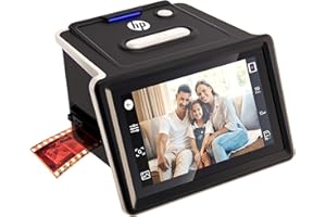 HP FilmScan Touch Screen Film & Slide Scanner Digitizer with 5” LCD Screen, Quickly Convert Negatives & Slides to Digital 22MP JPEG Photos, Compatible with 135, 126 and 110 Film & Slides