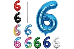 SHIXPIOV Geburtstag zahlen Luftballon 6 jahre-hellblau XXL Jumbo Folienballon 40 Zoll – 101 cm Luftballons 6 Geburtstag Junge Mädchen Babyparty Geburtstagsdeko Jubiläumsparty Dekoration