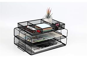 JEBELE Organizador de archivos de escritorio de oficina, soporte de papelería, organizador de archivos de escritorio de oficina, revista, soporte de documentos A4 con organizador de papelería