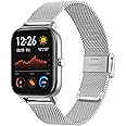 TRUMiRR Kompatibel mit Amazfit GTR Mini/GTS 4 Mini/Bip 3 Pro/GTS 2 Mini/GTS/GTS 2/GTS 3 Armband, Mesh Gewebt Edelstahl Uhrena