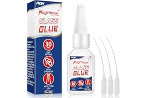 Nayrmaer Glass Glue Strong Clear, 30g Super Glue for Glass, Waterproof Glass Glue for Craft, Jewelry, Acrylic, Mirror, etc.