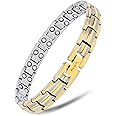 MagnetRX® Women's Ultra Strength Magnetic Bracelet - Effective Titanium Magnetic Bracelets for Women - Adjustable Bracelet Length with Sizing Tool for Perfect Fit (Silver & Gold)