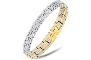 ‎MAGNETRX MagnetRX® Ultrastarkes Titan Magnetarmband für Damen – Magnet Armbänder für Frauen – Magnetisches Titan Armband Längenverstellbar mit Größenbestimmungswerkzeug, Damen Armbänder (Silber & Gold)