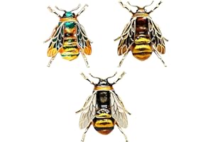 CAILIYA CAILI 3 PCS Bienenbrosche, Personalisierte Tropfbrosche, Vintage Insektenbrosche, Exquisite, Perfekte Accessoires für Männer und Frauen (gelb + weiß + grün)