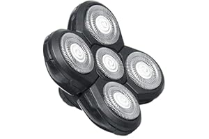POHOVE Rasoir Embouts 5 Embouts Barbe Outil Pièce de Rechange Rasoir Électrique Rasoir Tête pour Tête Et Visage - Noir, Free Size