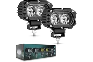 ‎CO LIGHT CO LIGHT LED Arbeitsscheinwerfer 12v Led Scheinwerfer 24v Zusatzscheinwerfer auto 4 zoll 2 stück×50W Flutlicht IP68 Wasserdicht Rückfahrscheinwerfer SUV Offroad Motorräder LKW ATV UTV Trecker Bagger