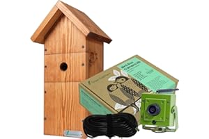 GREEN FEATHERS HD 1080p WiFi Wildlife Camera & Large Chalet Bird Box - Garden Wildlife Camera & Habitat Kit, Perfect For Viewing Birds and Other Animals At Home On Your Phone, Tablet And TV, Educational Tool