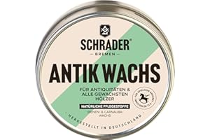 ‎SCHRADER BREMEN SCHRADER Antik Wachs - Pflegemittel für Holzmöbel - ideal für Auffrischung und Schutz antiker Möbel - 200ml - Made in Germany