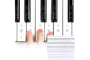 XIZAO Autocollants pour notes de piano clavier pour 54/61/76/88 touches transparents Étiquettes de Notes de Piano Étiquettes Guide Note Piano Stickers 2pcs