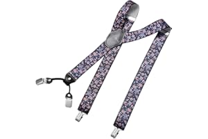 DonDon Tirantes hombre anchos 3,5 cm con 4 clips extra fuertes tirantes para pantalones hombre