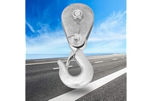 HYUDUO 1Pcs High Strength Steel Hook Snatch Block Single Wheel Lifting Rope Pulley Block(1 ton)