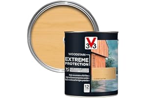 V33 Extreme Protection Woodstain - 12-Year Guarantee - Extreme Weather Protection - Anti-Humidity Barrier - Only 2 Coats - Clear 2.5 litres