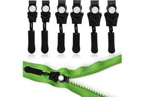 VACHELPER 6 Piezas Kit de Cremallera Reparación 3 Tamaños Cierre Instantáneo Universal Kit de Reparación Instantánea Reparador Cremallera Universal Detachable Zipper Reusable for Clothes Bags Jackets Tents