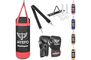 JAYEFO 5 pcs Kids Punching Bag Set for Children Boxing MMA Kickboxing Boxing Gloves Muay Thai Karate Punching Kick Age Youth Unfilled