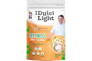 DULCI LIGHT DULCE Y FAVORABLE Dulcilight Érythritol Zéro Calorie 500g Saveur 100% Naturelle | Édulcorant Poudre Substitut de Sucre Sans OGM Keto Végétalien Sans Gluten | Sans Arrière-Goût Prends Soin de Tes Dents