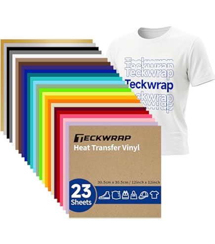 Aazon.co: TECKWRAP Glitter Vinyl Heat Transfer For T Shirts HTV Iron - View #7