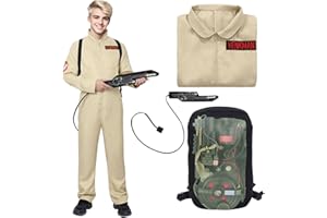 Matreeglam Ghost Hunter Costume for Kids, Halloween Outfit with Jumpsuit Backpack Accessories for Halloween Carnival Horror Party Costumes Ideal for Boys and Girls