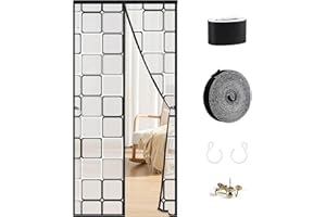 SWAWIS Zasłona termiczna, ochrona przed zimnem, na drzwi, magnetyczna, termiczna zasłona na drzwi, wyprodukowana z tworzywa EVA, zasłona termiczna na drzwi, z zapięciem na rzepy, wodoszczelna