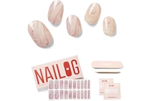 NAILOG Semi Cured Gel Nail Strips, Extra Long Nail Polish Strips (20 Pieces), Long Lasting Semi Cured Nail Stickers with Soft Glossy Gel Finish, Pink Fusion