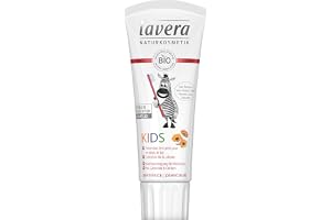 lavera barntandkräm – utan fluor och utan färgämnen – med kalendula och kalcium – naturkosmetik – tandvård för barn – fluorfri tandkräm – vegansk (1 x 75 ml)