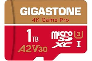 [5-letnia bezpłatne odzyskiwanie danych] GIGASTONE 1 TB karta micro SD, Game Pro MAX, do 150/140 MB/s, karta pamięci MicroSDXC do Nintendo-Switch, SteamDeck, wideo 4K UHD, UHS-I A2 V30 U3 C10 z