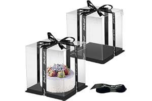 Tårtkartonger Tårtlåda Transparent Presentförpackning 21 x 21 x 24 cm Tårtlåda Transportlåda Tårtapresentförpackning Transpar