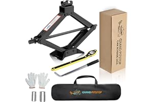 ‎GRAND PITSTOP GRAND PITSTOP Car Jack Kit Scissor Jack for Cars 2 Ton (4409 lbs) Tire Jack Tool Kit Universal Car Emergency Kit with Lug Wrench Tire Changing Kit for Car SUV MPV