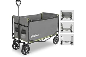 Join Nature Bollerwagen Faltbar mit Rädern, Faltbarer Handwagen, Gartenwagen, Transportwagen für Lebensmittelgeschäft Einkaufen Strand Sport Camping