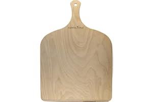 CUORE LAVICO - PALA PER PIZZA IN LEGNO NATURALE DI BETULLA - TAGLIERE E SERVIZIO 30X30 + MANICO ERGONOMICO DA 11 cm - MADE in ITALY