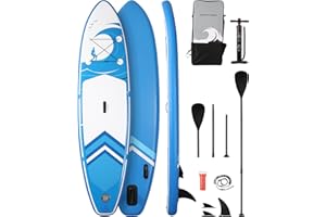 BODIOO Tavola da paddle Stand Up Paddle Board SUP 15,2 cm di spessore con accessori ISUP e borsa per il trasporto e pompaggio rapido per adulti e giovani per pagaiare, surf, pesca yoga